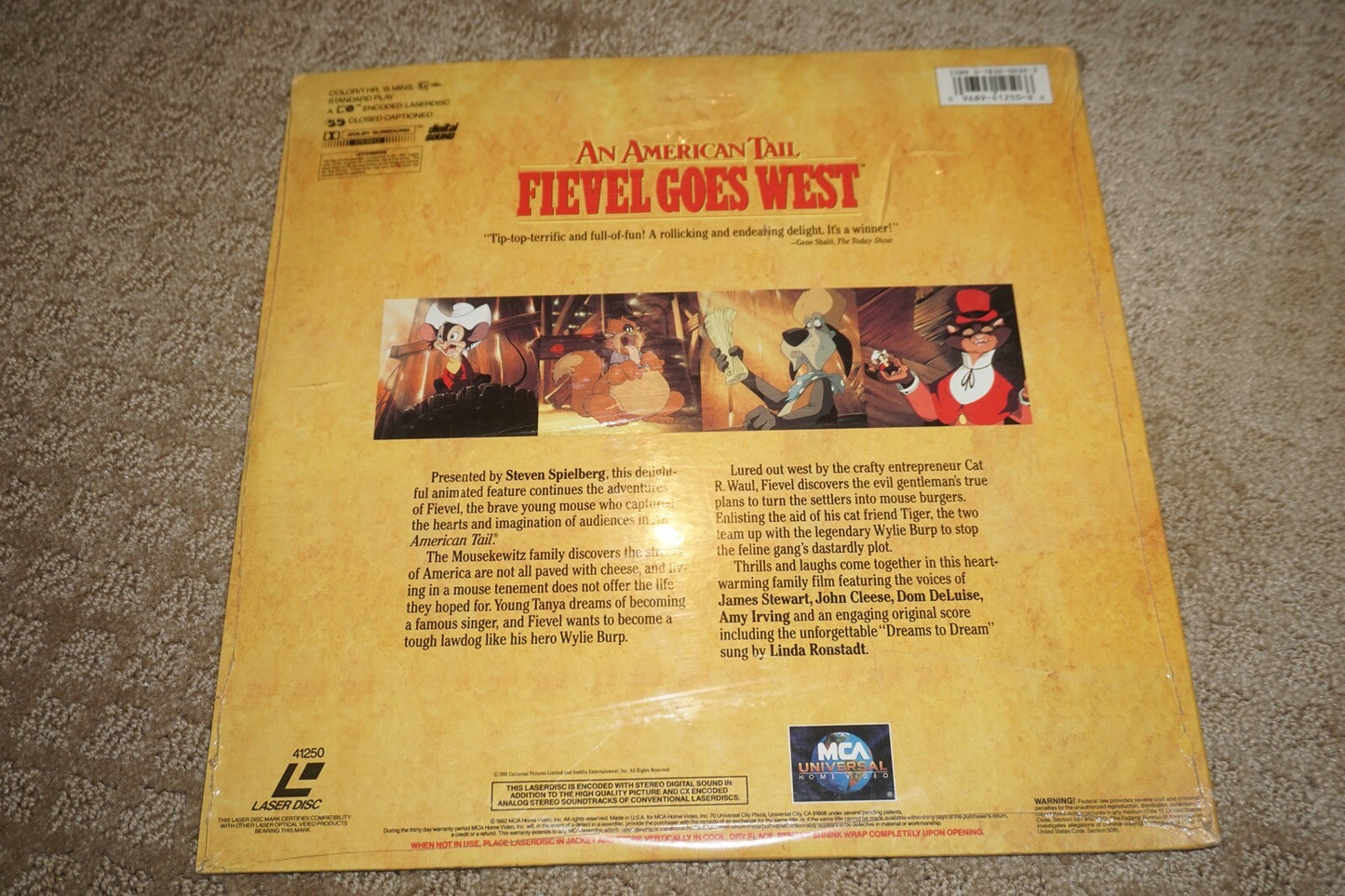 American Tail, An - Fievel Goes West (Laserdisc, 1992) NEW Sealed