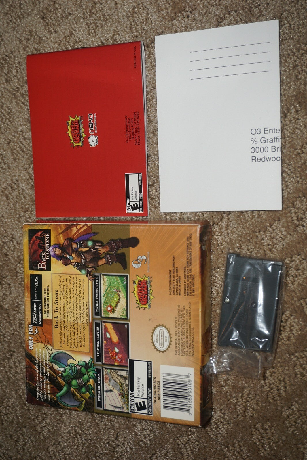 Back To Stone (Nintendo Gameboy Advance Boy GBA) Complete Box w/ Reg