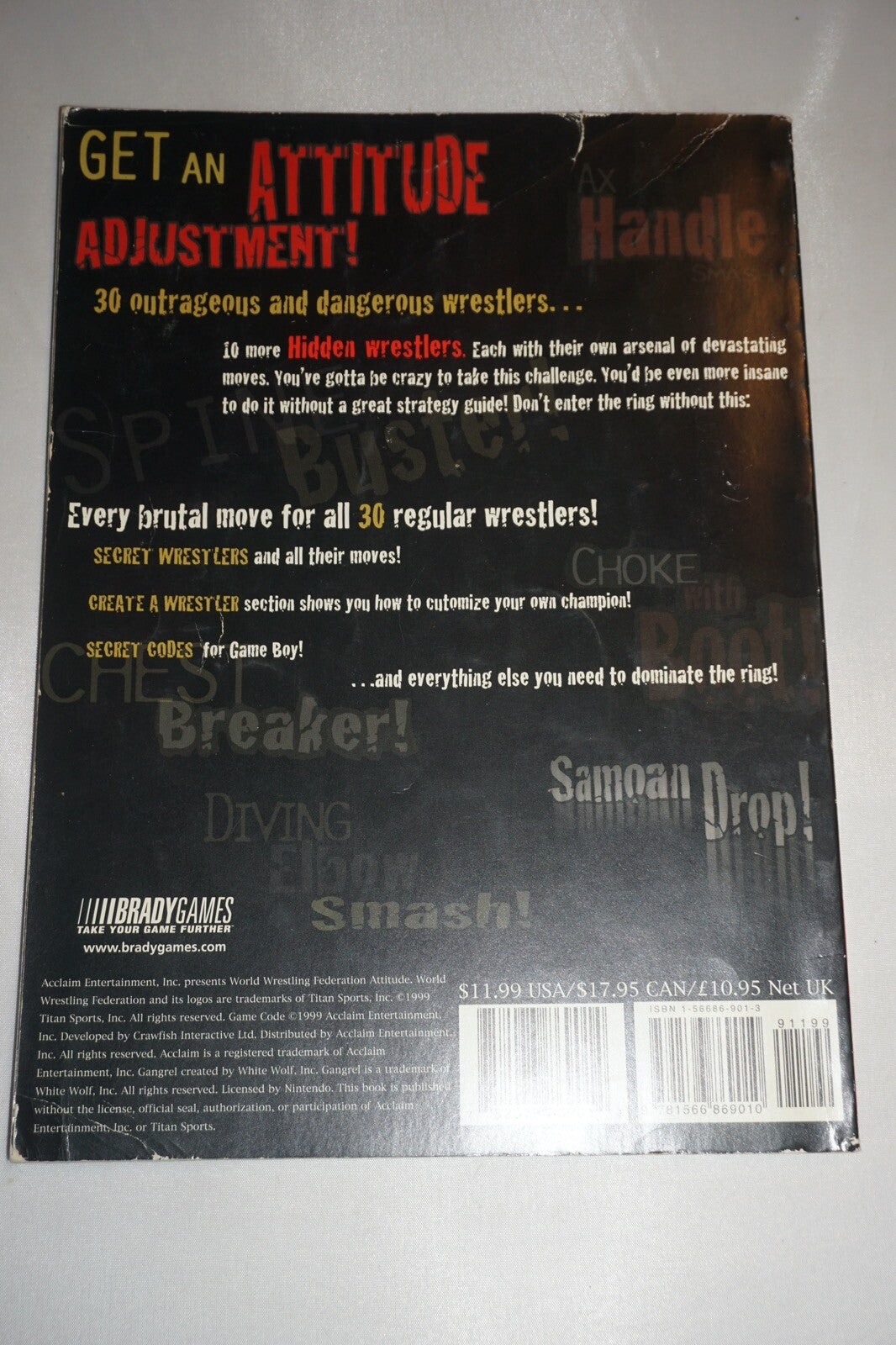 WWF Attitude Brady Strategy Guide Playstation 1 ps1 N64 Game Boy