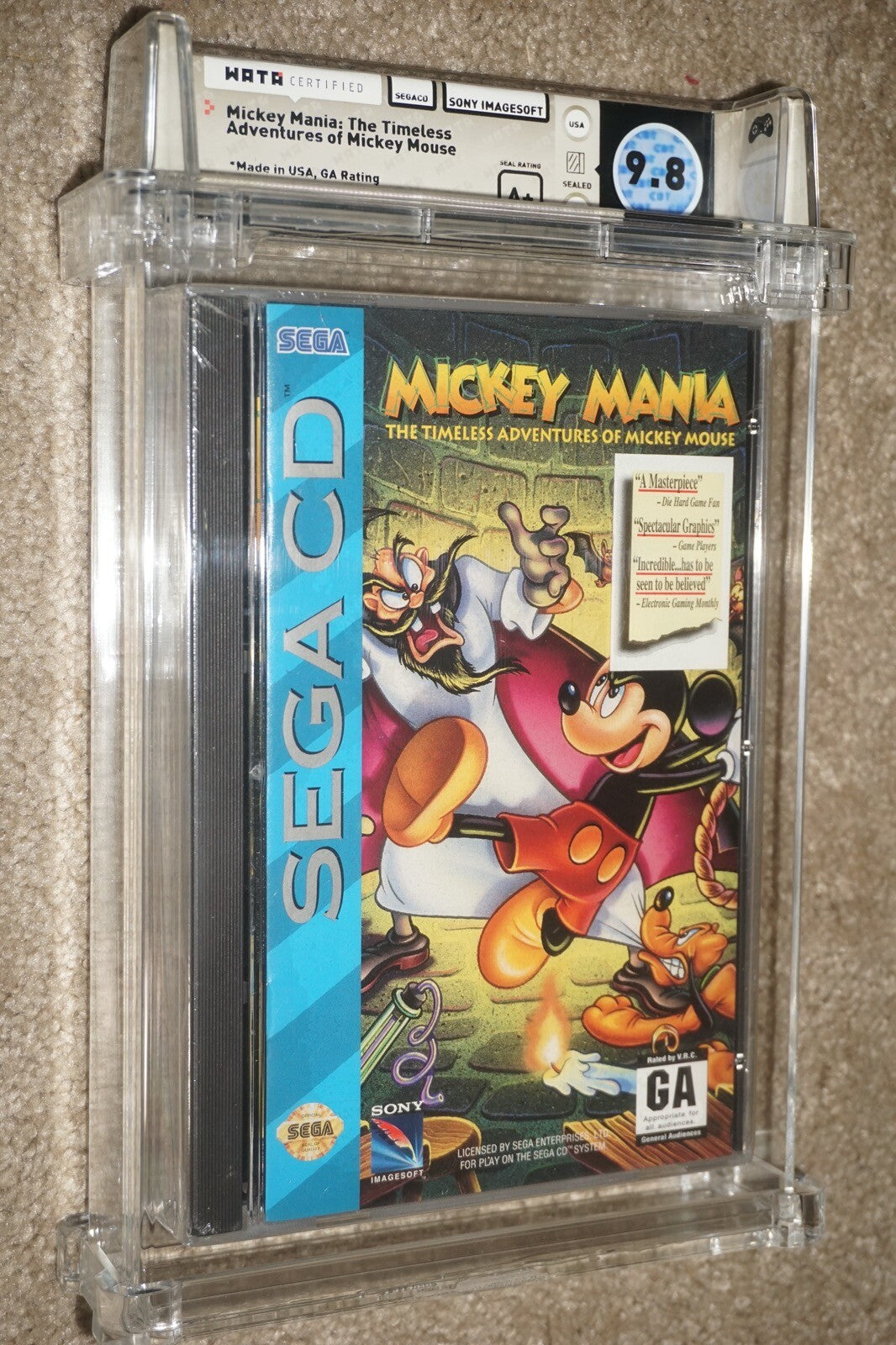 Mickey Mania Timeless Mickey Mouse (Sega CD) WATA 9.8 A+ NEW Factory Sealed