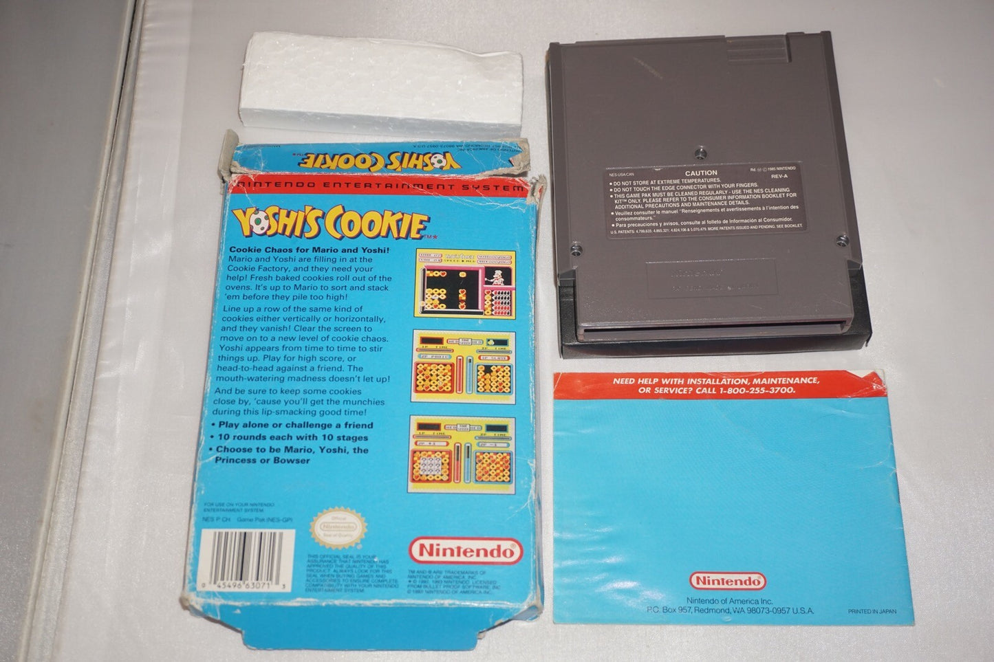 Yoshi's Cookie (Nintendo NES) Complete in Box CIB #2