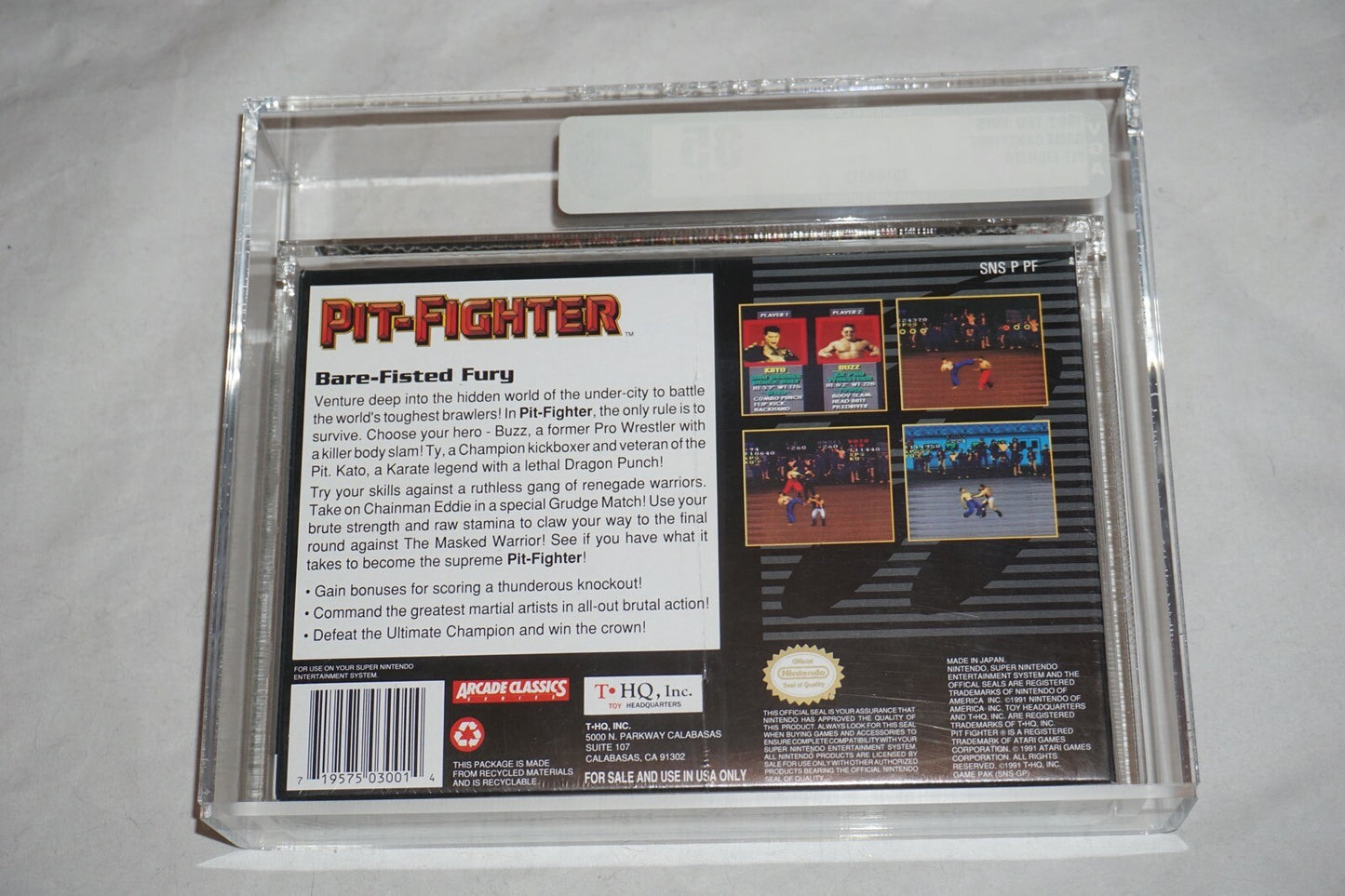 Pit-Fighter (Super Nintendo SNES) NEW Factory Sealed VGA Graded 85
