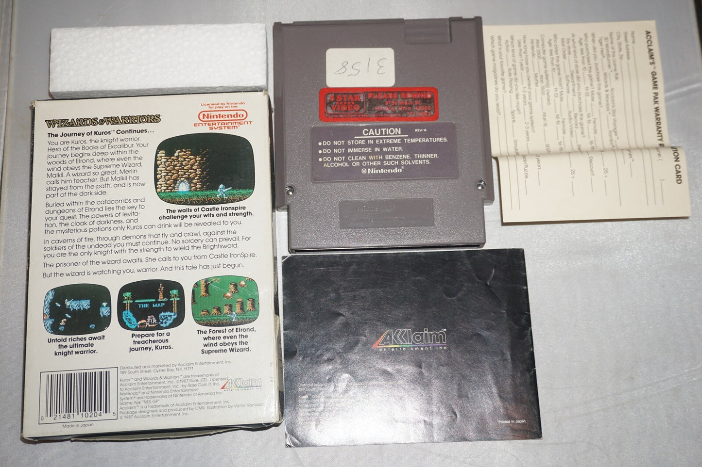 Wizards & Warriors 1 (Nintendo NES) Complete in Box w/ Reg CIB