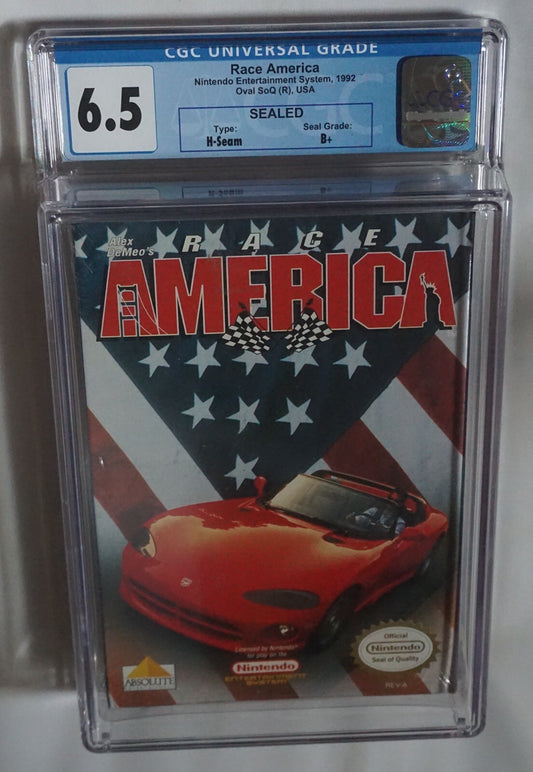 Race America (Nintendo NES) CGC 6.5 B+ NEW Sealed