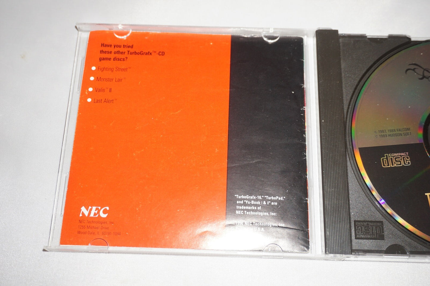 Ys Book I & II 1 2 (Turbo Grafx CD) Complete in Case Turbografx