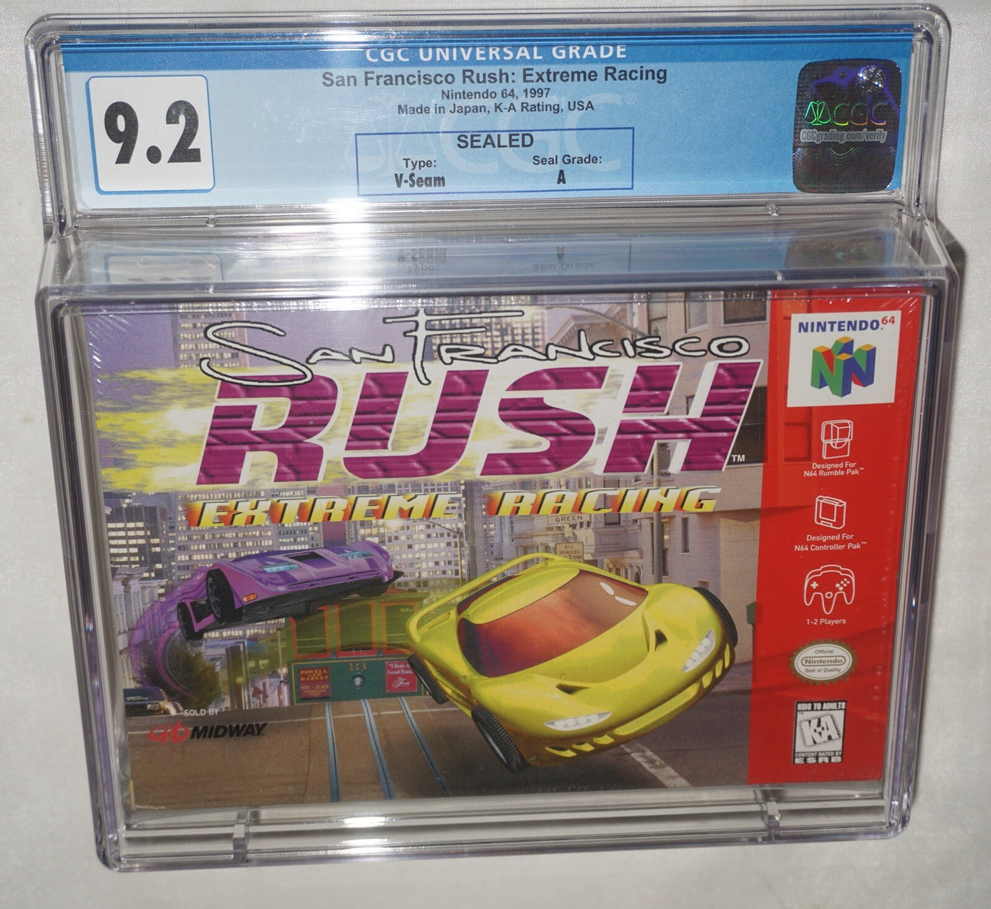 San Francisco Rush Extreme Racing (Nintendo 64 N64) CGC 9.2 A NEW Sealed