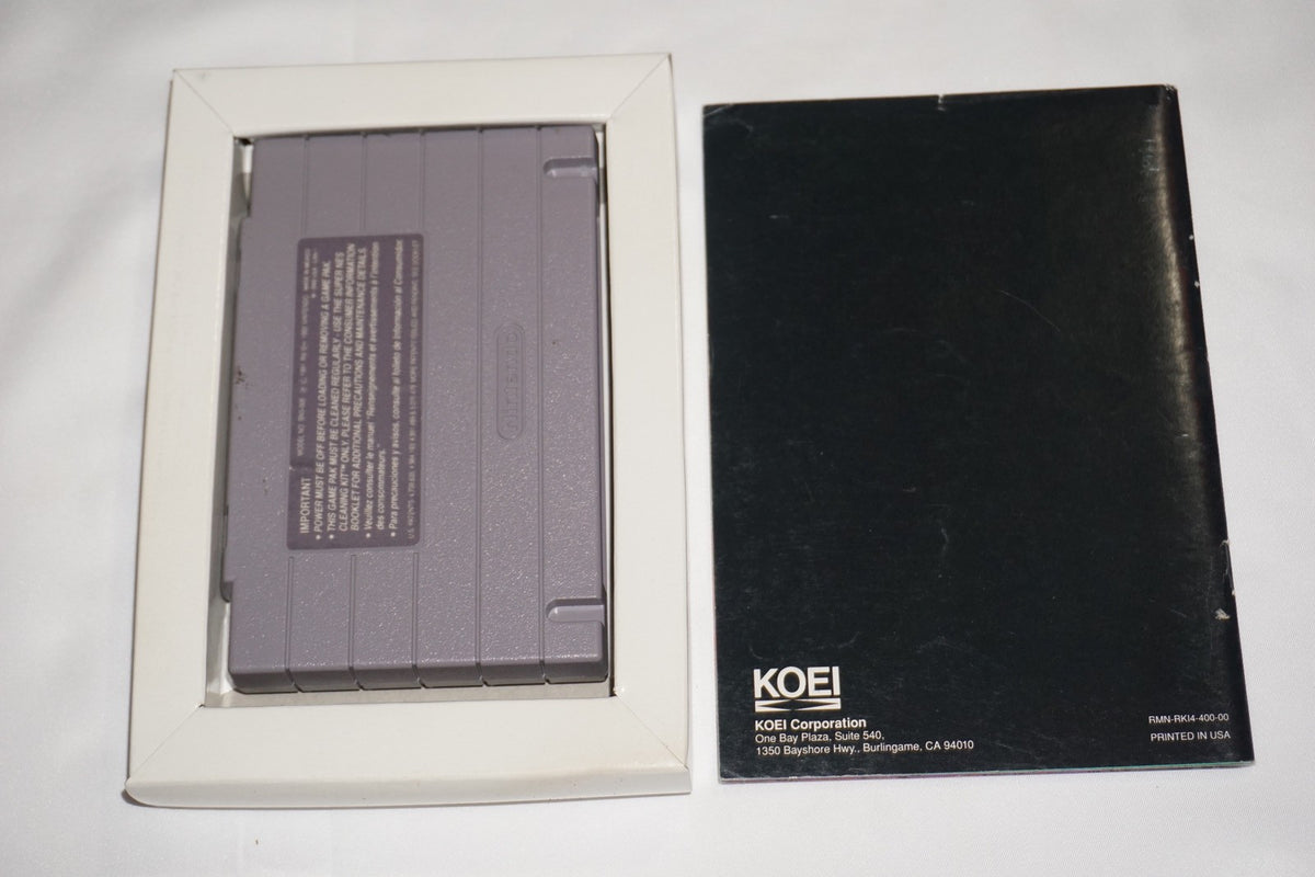 Romance of the Three Kingdoms IV 4 (Super Nintendo SNES) Complete in Box CIB