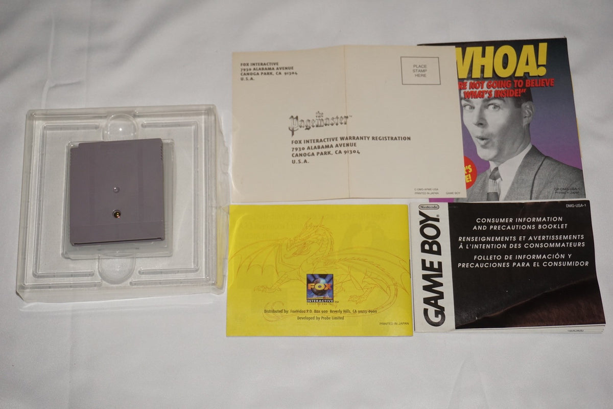 Pagemaster (Nintendo Game Boy Gameboy) Complete in Box w/ Reg CIB