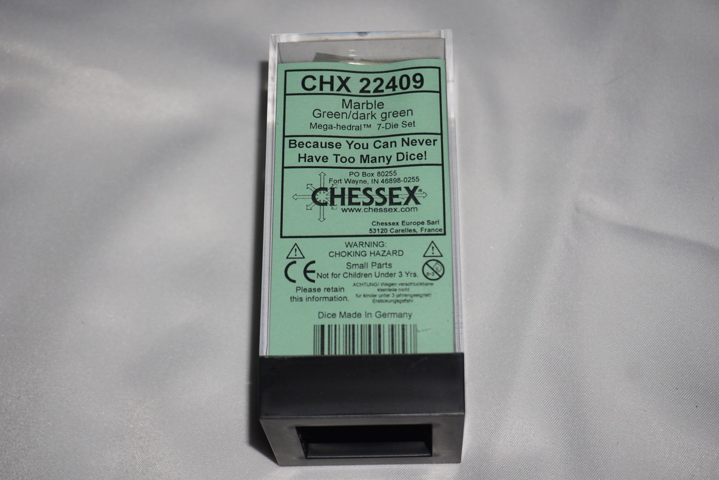 Chessex 22409 Mega Hedrals Marble Green Dark Green CHX Dice Set NEW Sealed