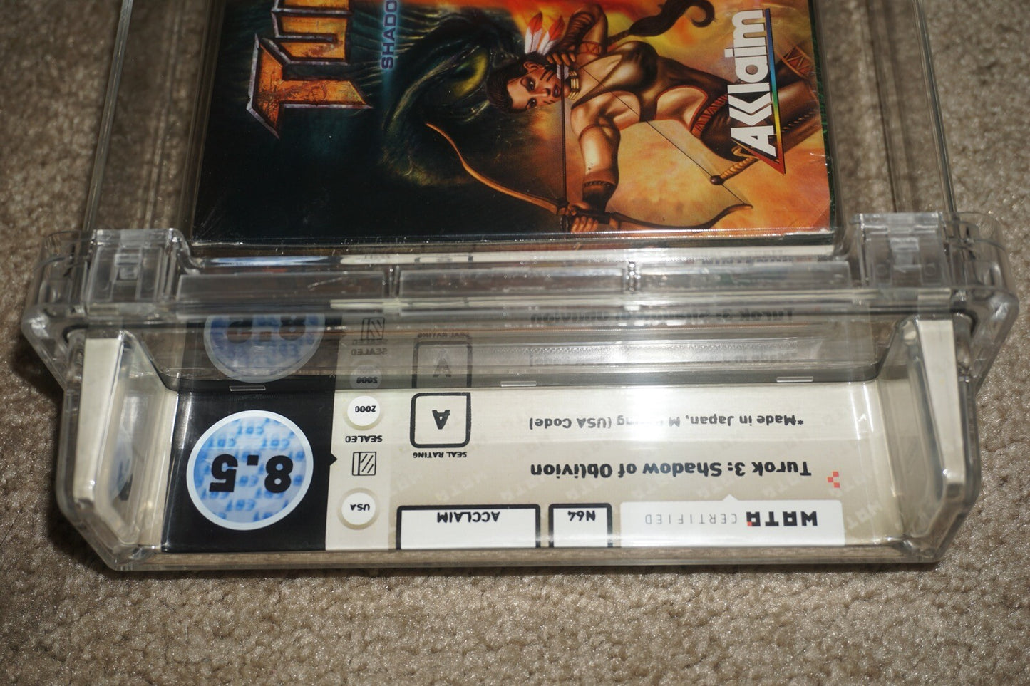 Turok 3 Shadow Of Oblivion (Nintendo 64 N64) WATA 8.5 A NEW Factory Sealed