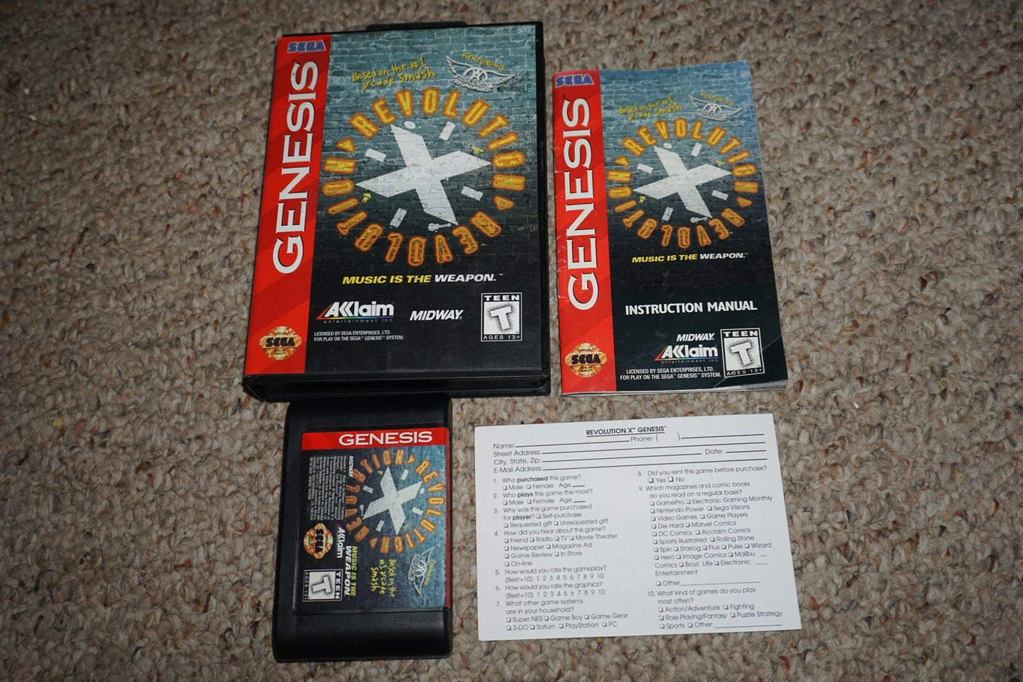 Revolution X (Sega Genesis) Complete w/ Reg Card
