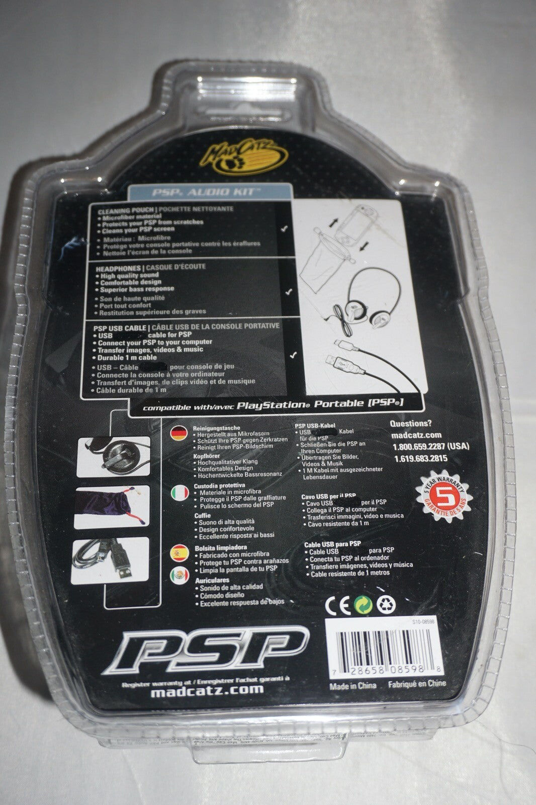 Mad Catz Audio Kit (Sony PSP) NEW Sealed Headphones