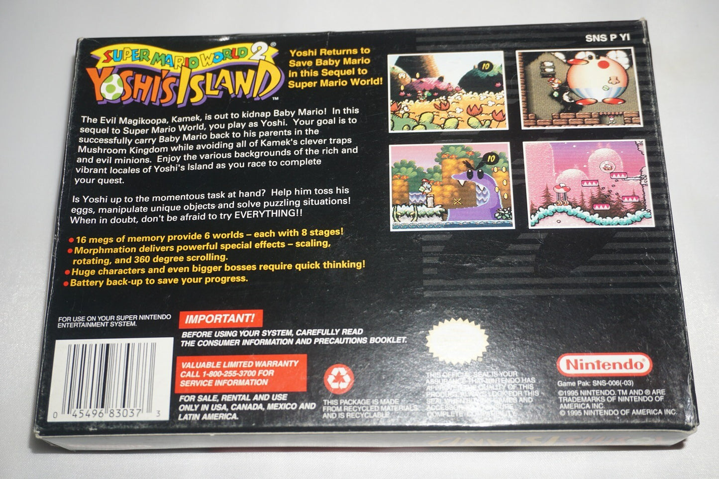 Yoshi's Island (Super Nintendo SNES) Complete in Box CIB GREAT Shape #1