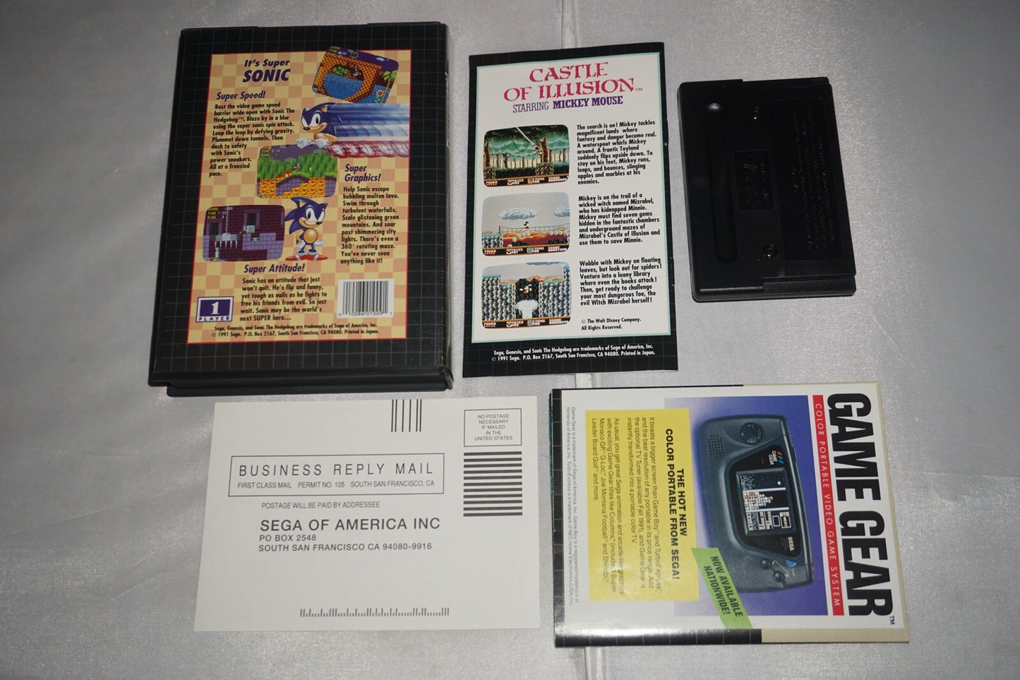 Sonic The Hedgehog 1 (Sega Genesis) Complete w/ Reg Card Original Release