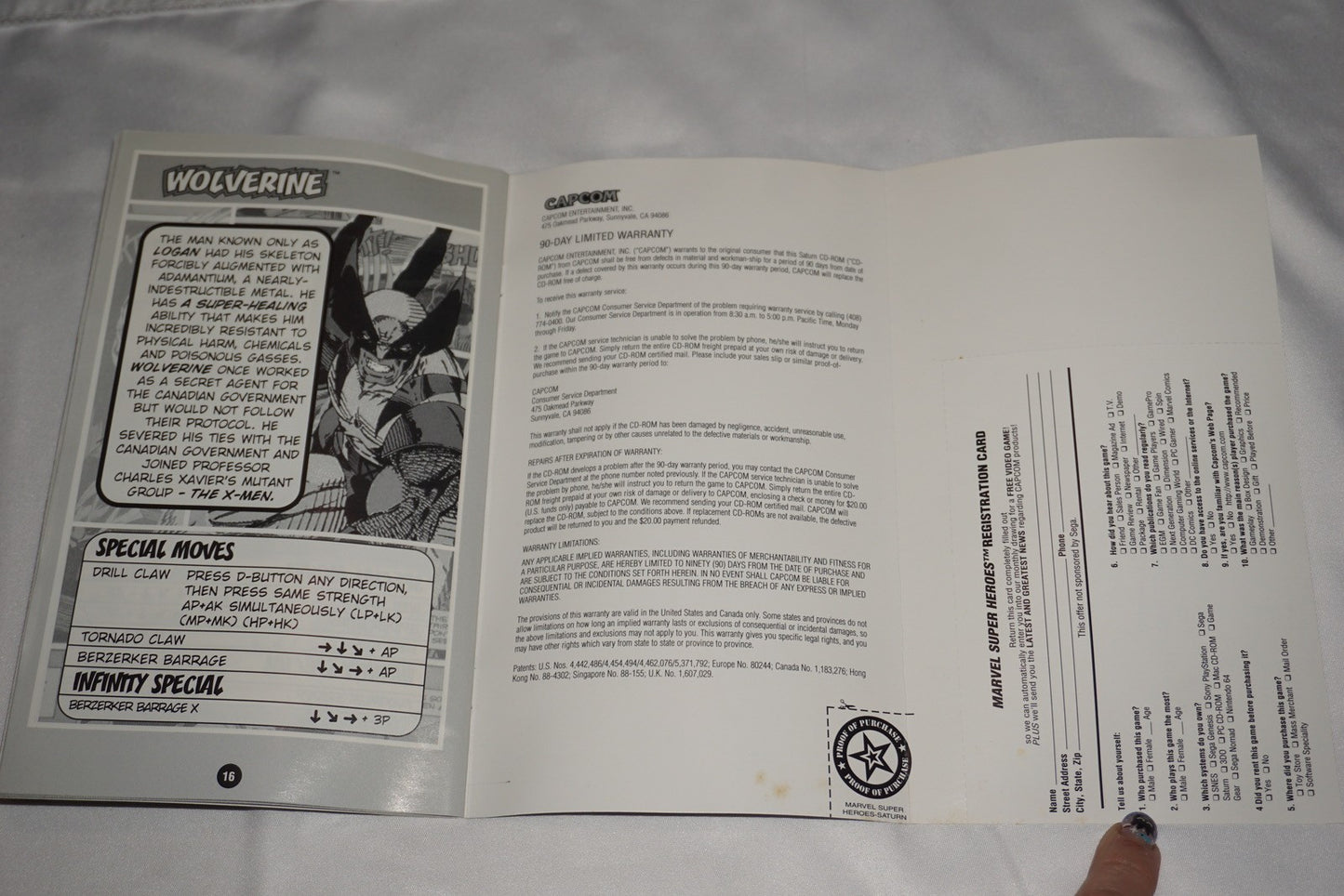 Marvel Super Heroes (Sega Saturn) Complete w/ Reg Card