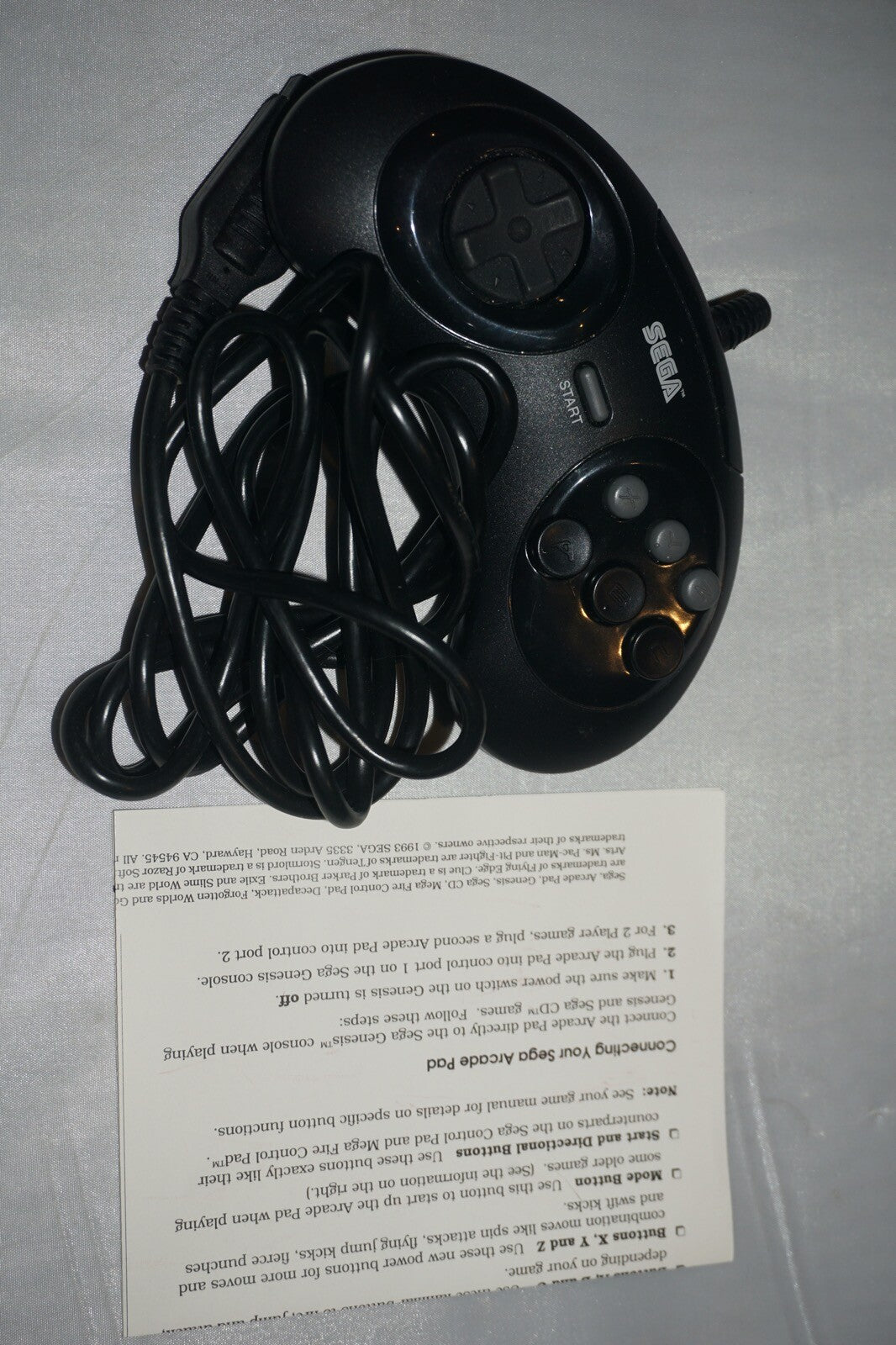 6 Button Arcade Pad Controller (Sega Genesis CD) Complete CIB Official OEM