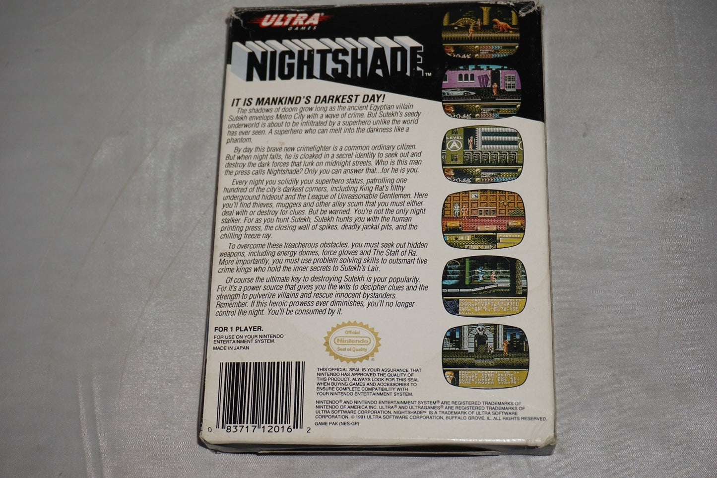 Nightshade (Nintendo NES) Complete in Box CIB