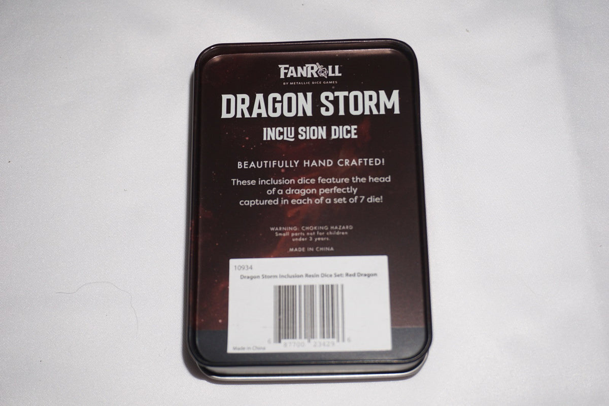 Fanroll Dragon Storm Inclusion Red Dice Set D&D NEW Sealed