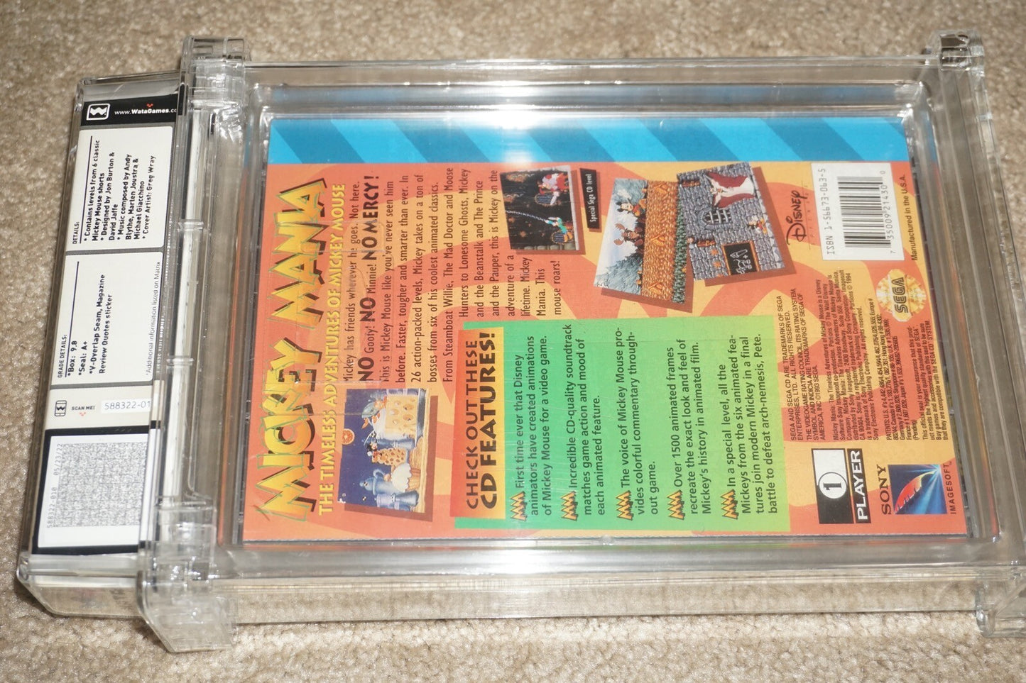 Mickey Mania Timeless Mickey Mouse (Sega CD) WATA 9.8 A+ NEW Factory Sealed