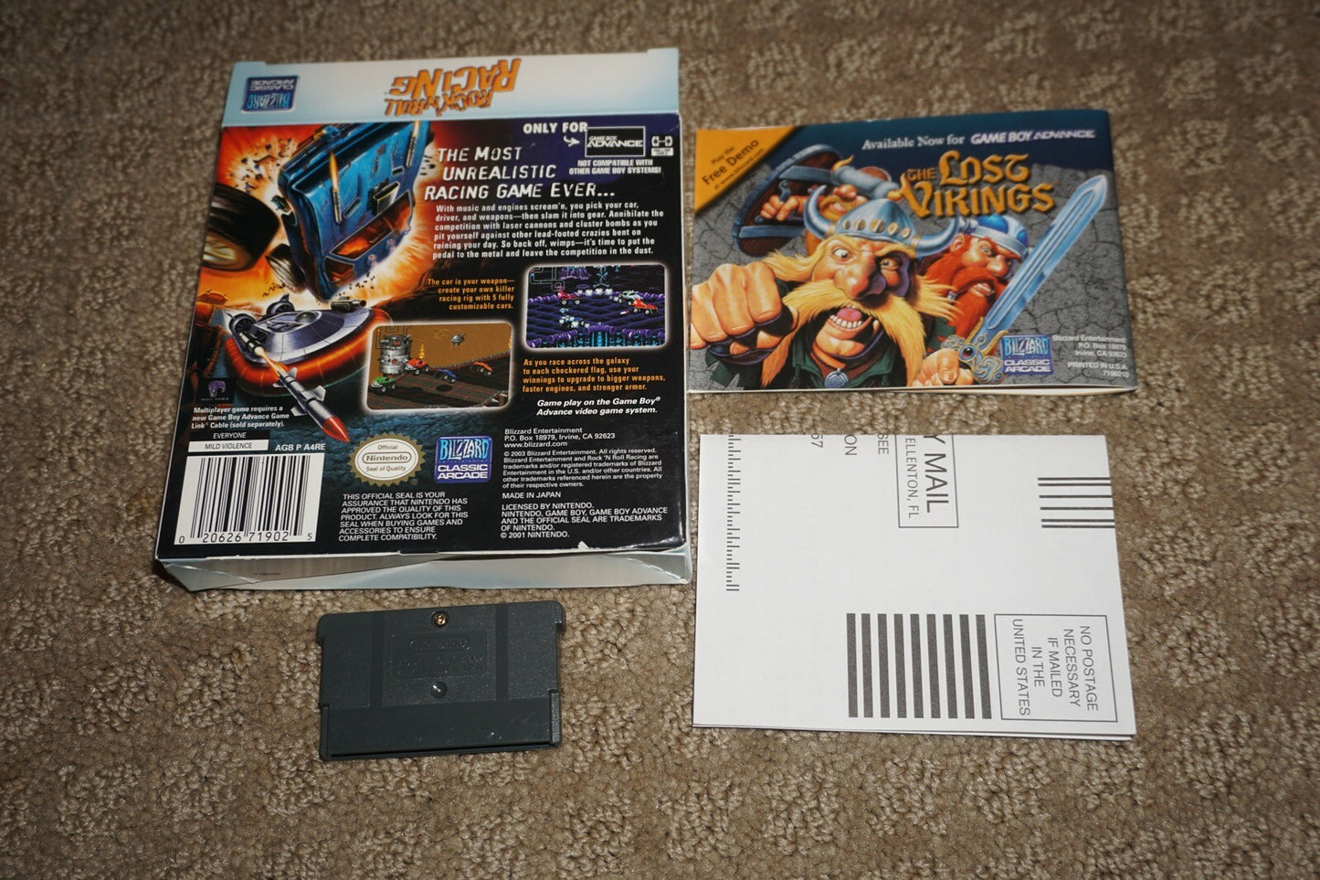 Rock N Roll Racing (Nintendo Gameboy Advance GBA) Complete In Box w/ Reg CIB