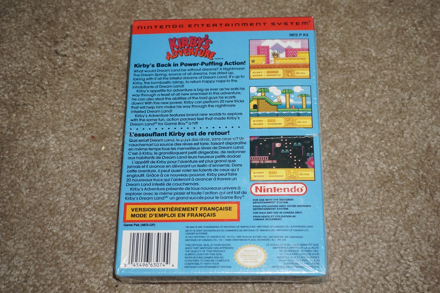 Kirby's Adventure (Nintendo NES) NEW Factory Sealed CANADIAN