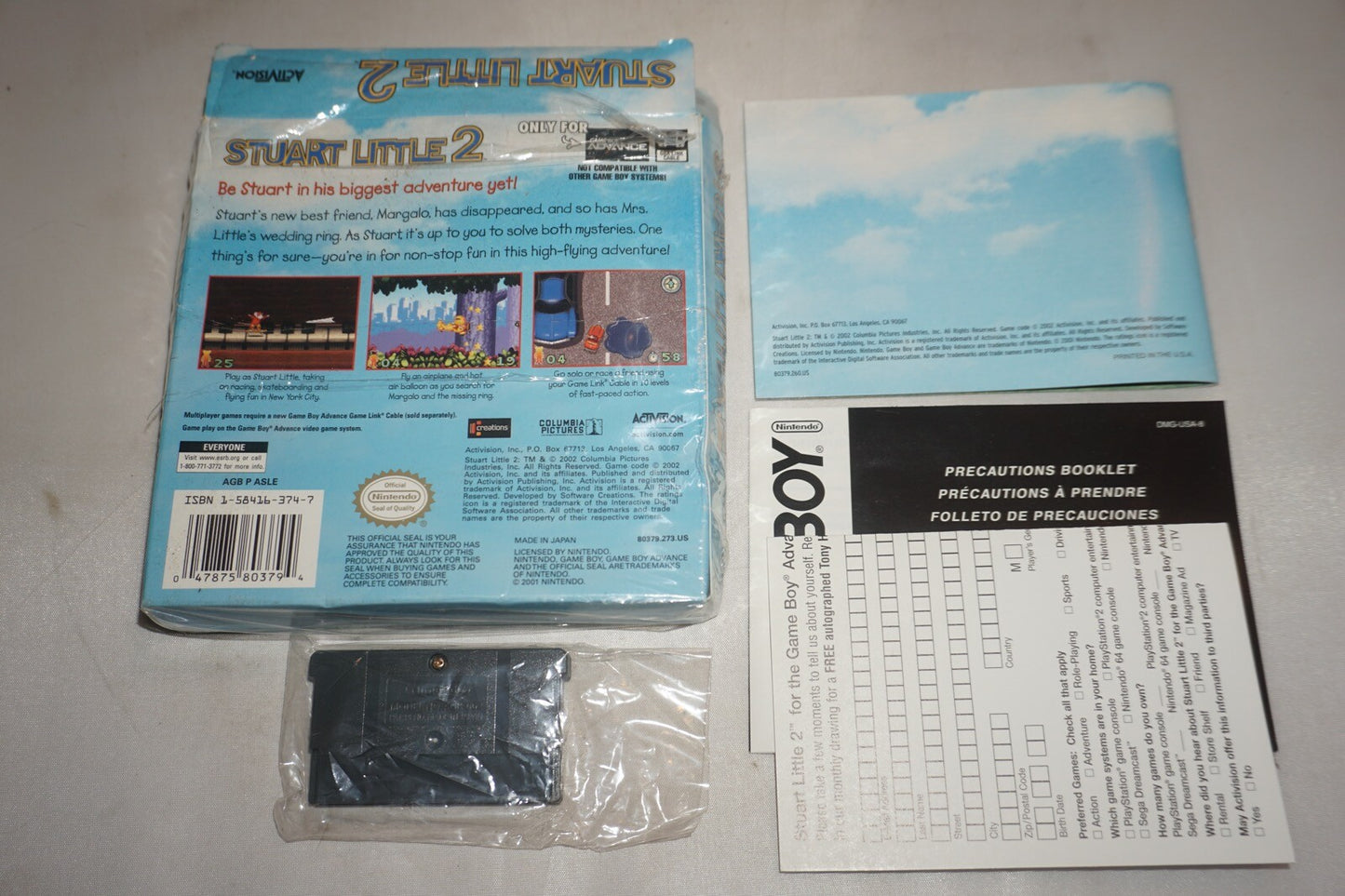 Stuart Little 2 (Nintendo Gameboy Advance Game Boy GBA) Complete CIB