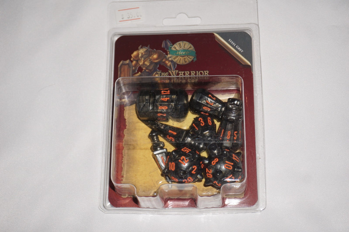 PolyHero Warrior 8 Dice Set Steel Grey NEW Sealed