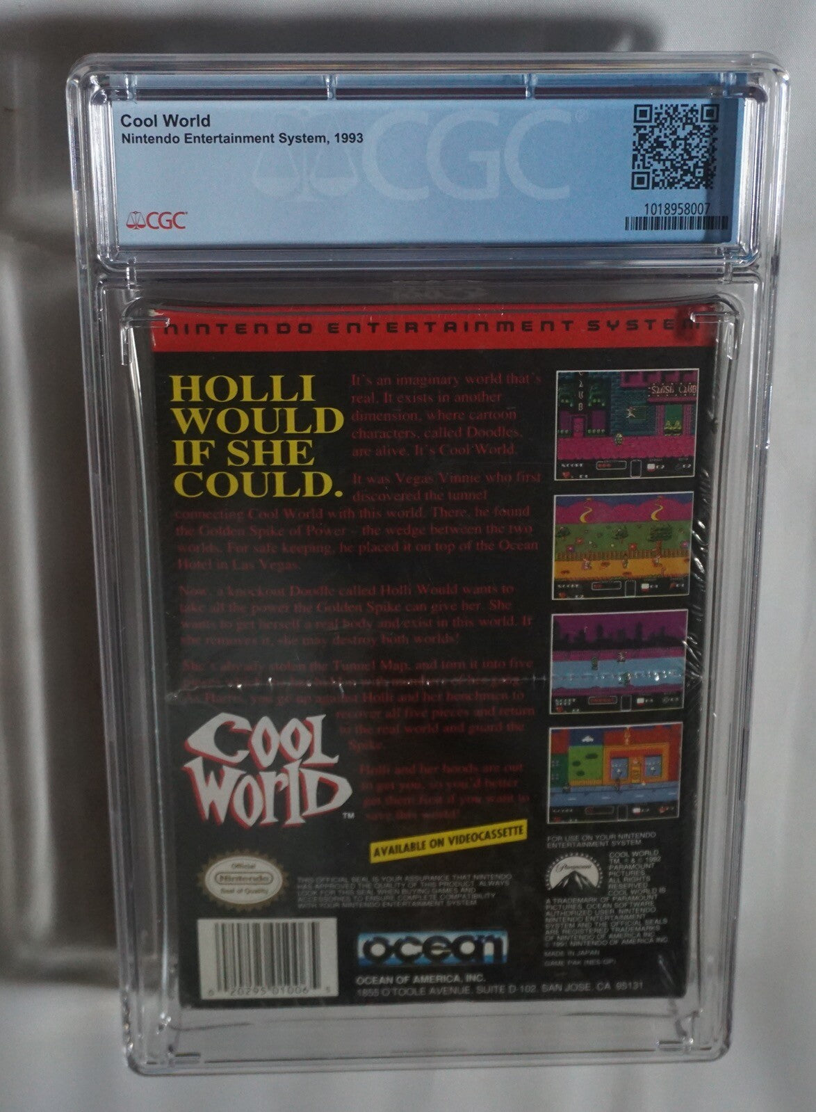 Cool World (Nintendo NES) CGC 8.5 B+ NEW Sealed