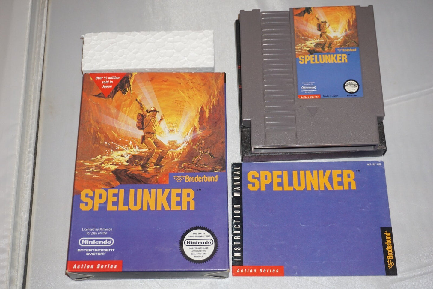 Spelunker HANGTAB (Nintendo NES) Complete in Box CIB Near Mint