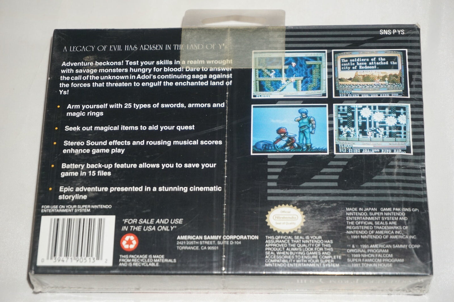 Ys III: Wanderers From Y's (Super Nintendo SNES) NEW in Box Factory Sealed