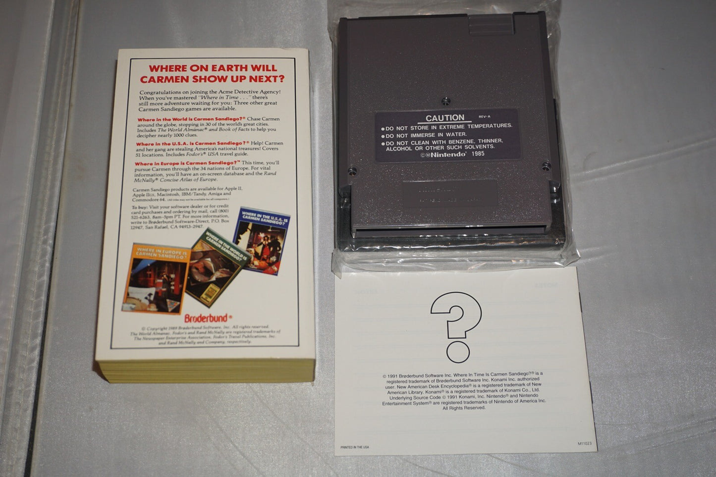 Where In Time Is Carmen Sandiego (Nintendo NES) Complete in Box CIB Near Mint