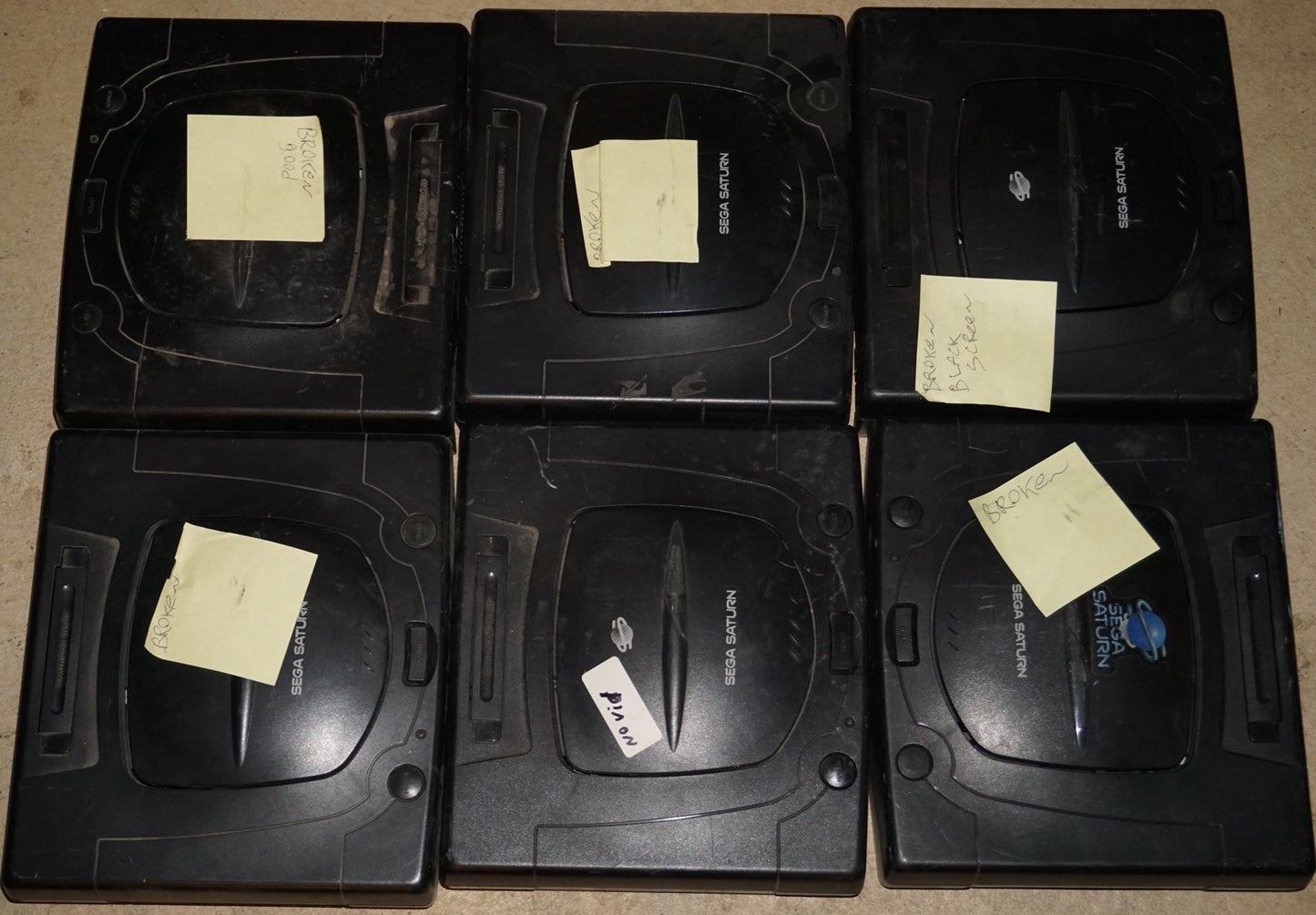 Lot of 6 Sega Saturn 8000A System Console Broken As Is Not Working For Repair