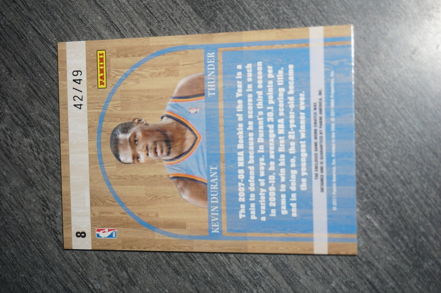 Kevin Durant 2011 Panini Absolute Memorabilia NBA Icons Swatch #8 42/49