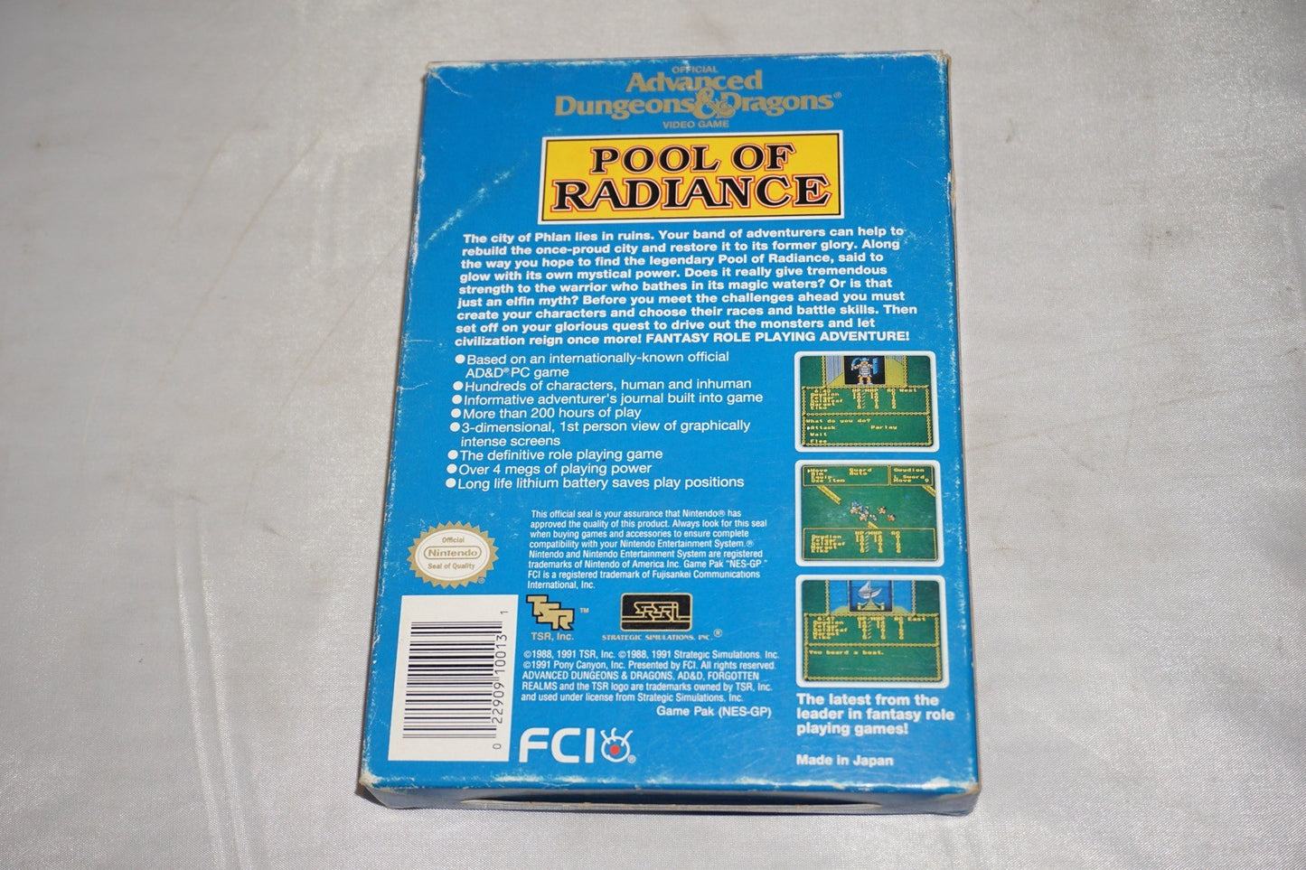 Advanced Dungeons & Dragons Pool of Radiance (Nintendo NES) Complete in Box CIB
