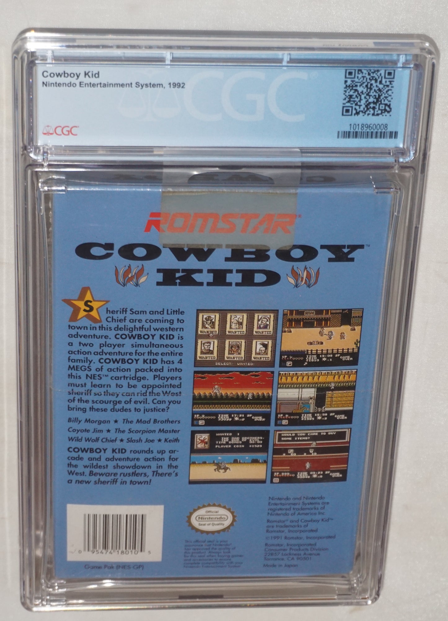 Cowboy Kid (Nintendo NES) CGC 9.2 A NEW Sealed