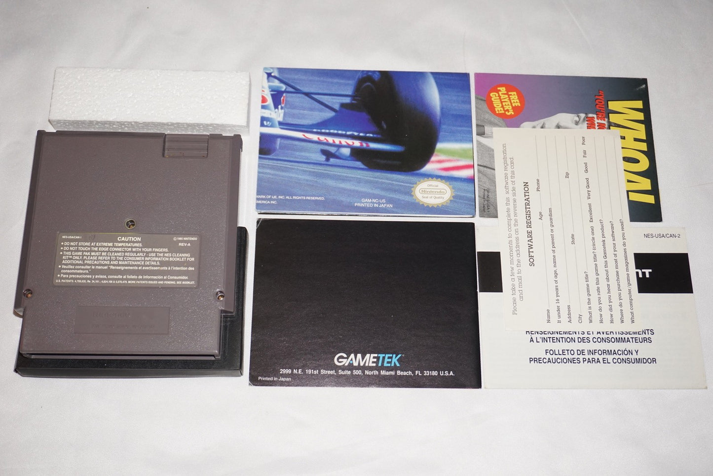 Nigel Mansell’s World Championship Racing (Nintendo NES) Complete Reg Poster CIB