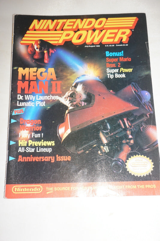 July/August 1989 Mega Man II Nintendo Power Magazine #1 Poster Mario Tips