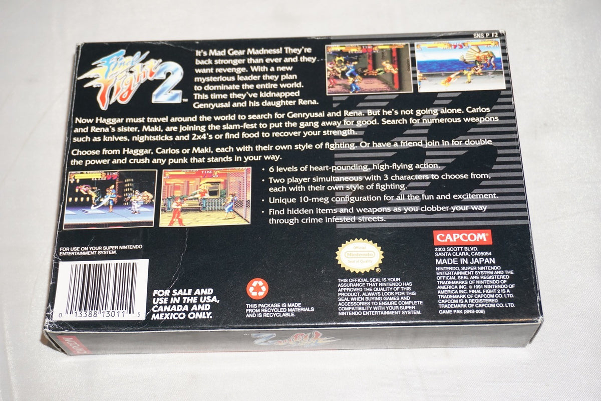 Final Fight 2 (Super Nintendo SNES) Complete in Box CIB