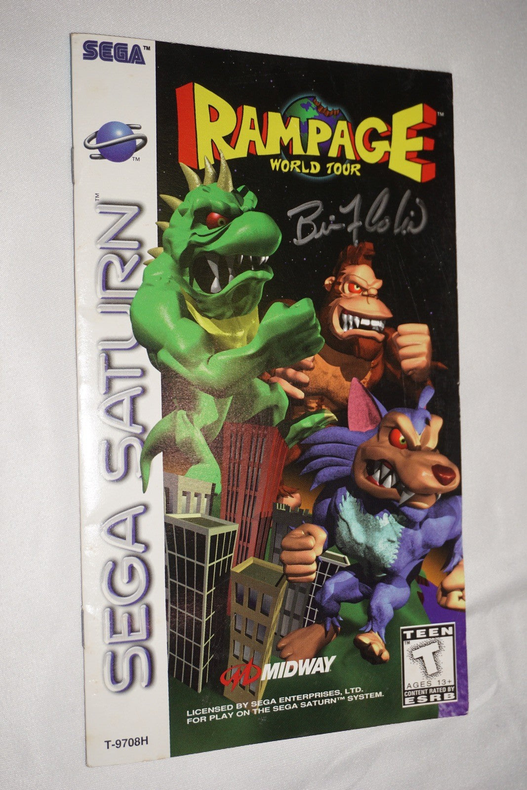 Rampage World Tour (Sega Saturn) Complete w/ Reg Card Signed by Brian Colin Dev