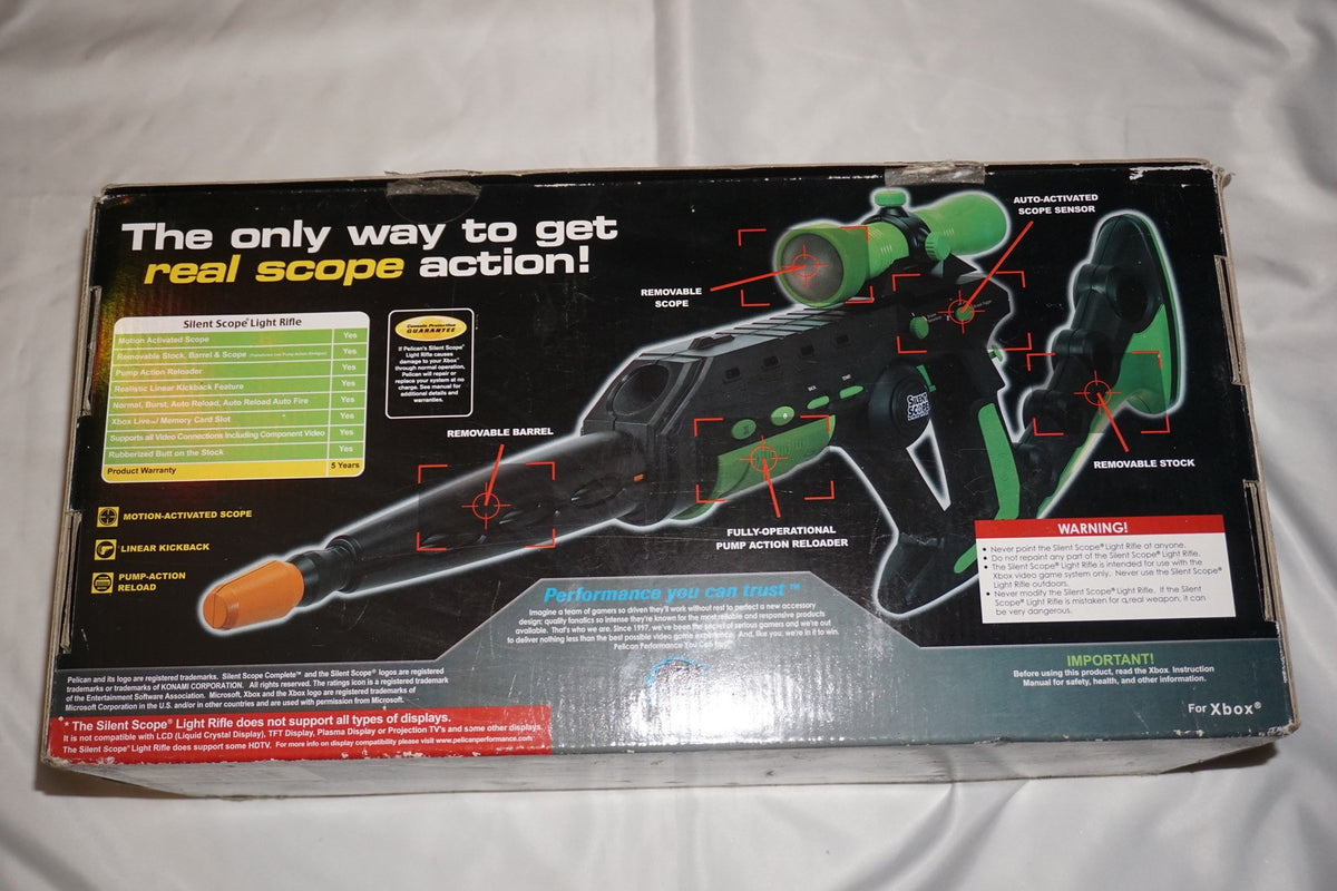 Silent Scope Light Rifle Gun (Microsoft Xbox) Complete in Box w/ Game Bundle
