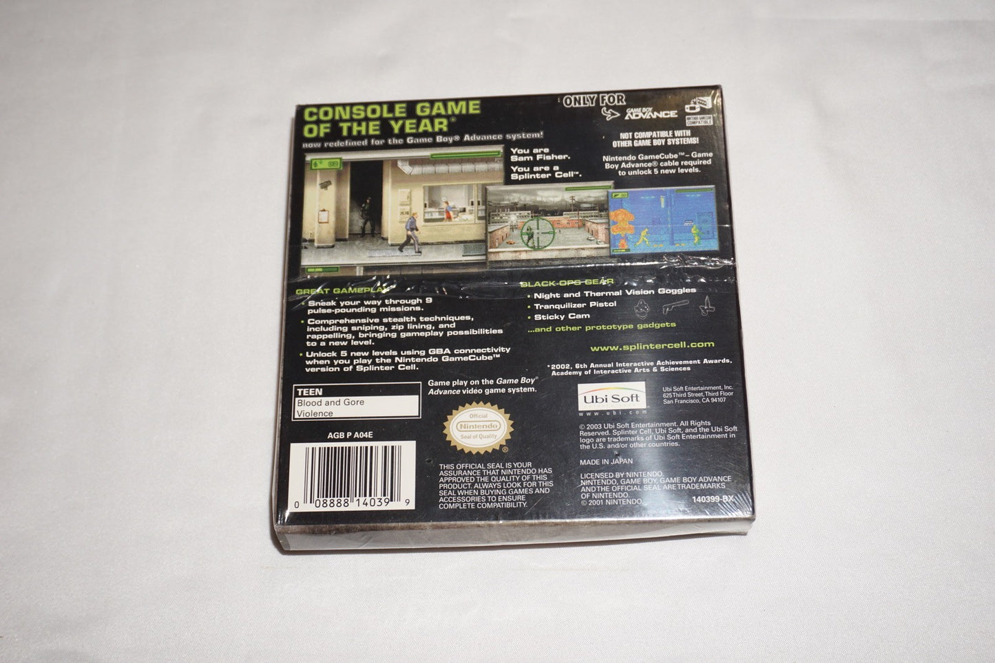 Tom Clancy's Splinter Cell (Nintendo Game Boy Advance GBA) NEW Sealed