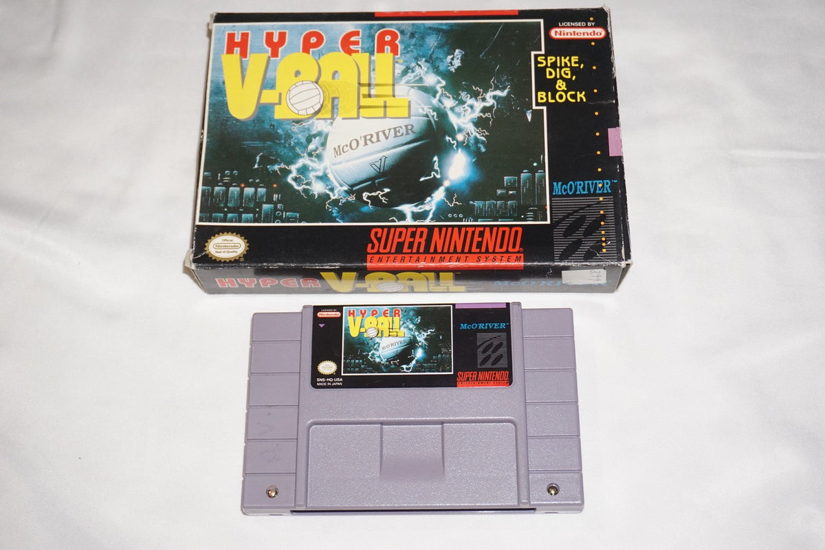 Hyper V Ball Volleyball (Super Nintendo SNES) with Box No Manual
