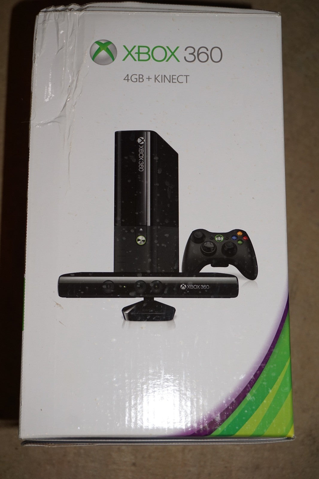 Black Microsoft Xbox 360 4 gb E System Console NEW Sealed Kinect Adventures