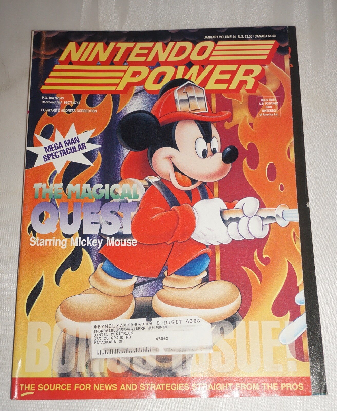 Nintendo Power Vol 44 Magician's Quest Magazine #1 Poster Plane Book NM