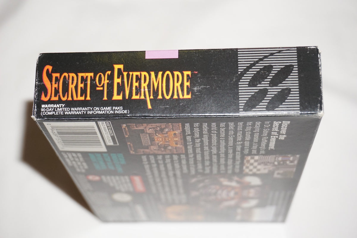 Secret of Evermore (Super Nintendo SNES) Complete in Box w/ Reg & Chart CIB