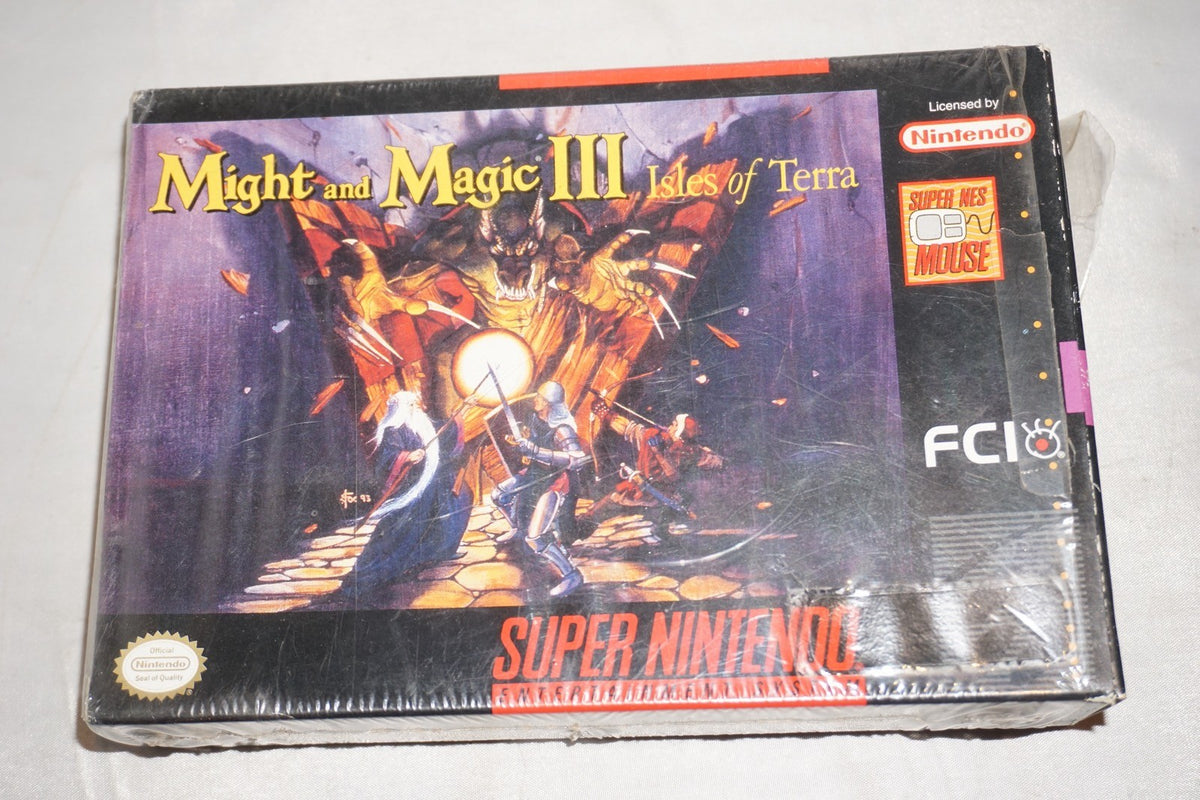 Might & Magic III: Isles of Terra 3 (Super Nintendo SNES) Complete in Box CIB