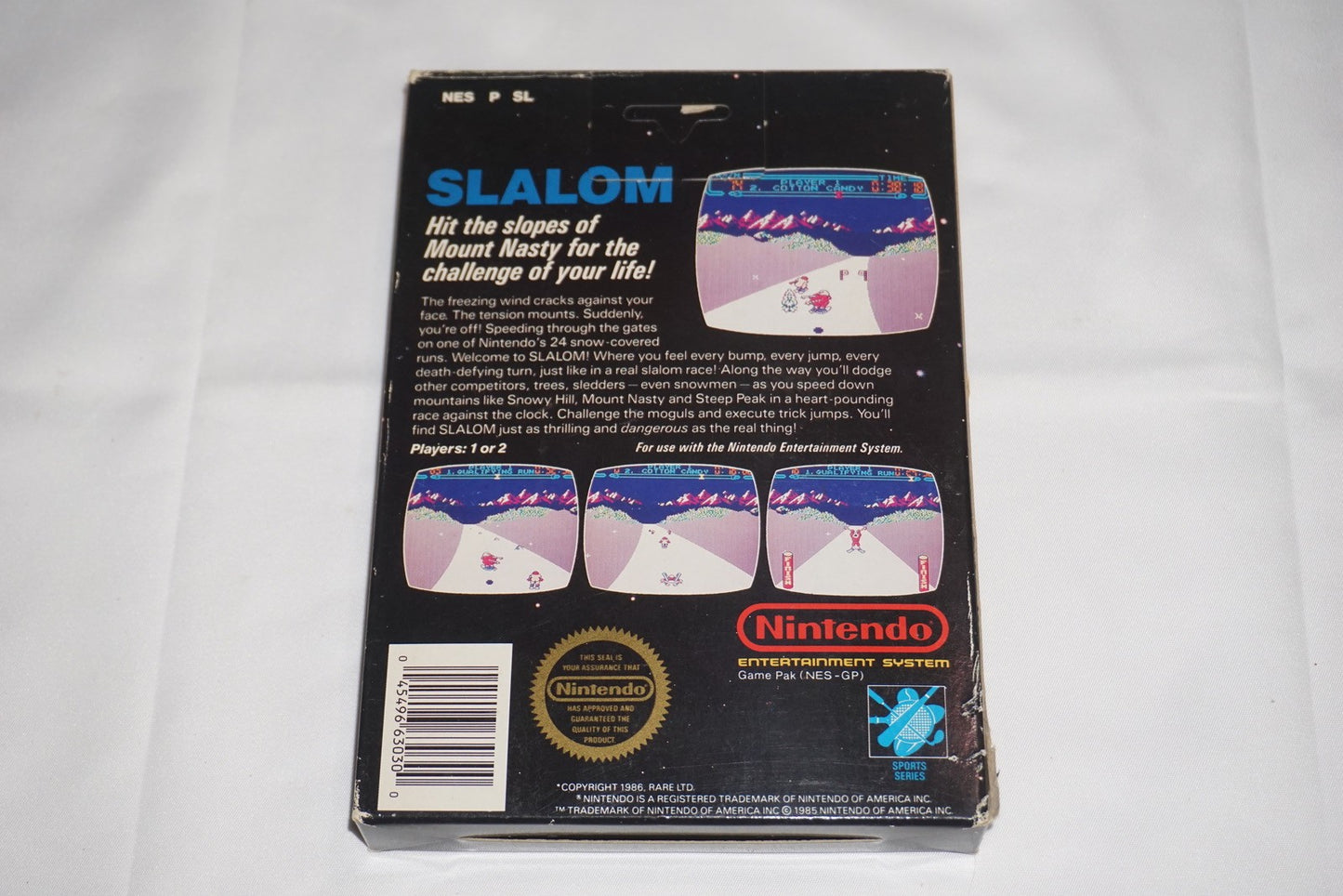 Slalom 5 Screw Hangtab (Nintendo NES) Complete in Box CIB