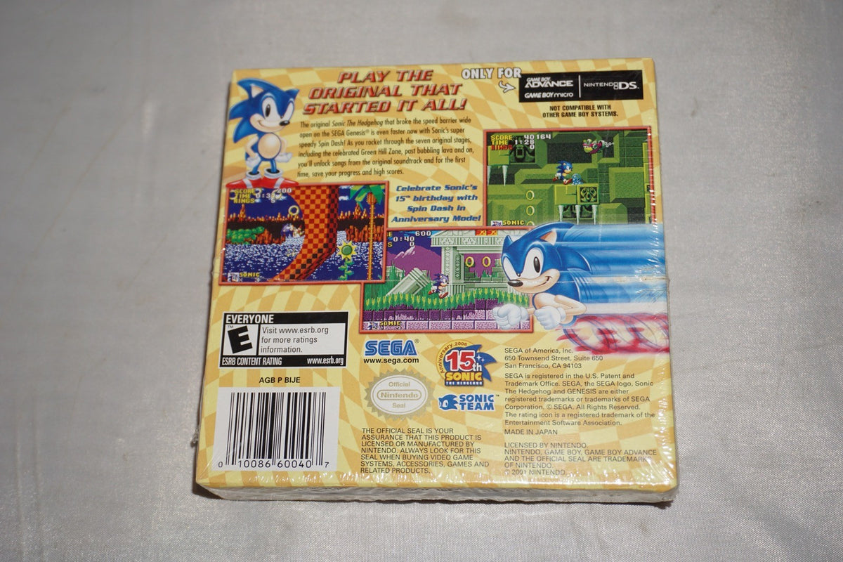 Sonic The Hedgehog Genesis (Gameboy Advance GBA Game Boy) NEW Sealed Authentic