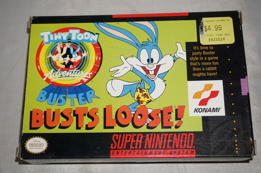 Tiny Toon Adventures Buster Busts Loose Super Nintendo SNES Complete w/ Reg CIB