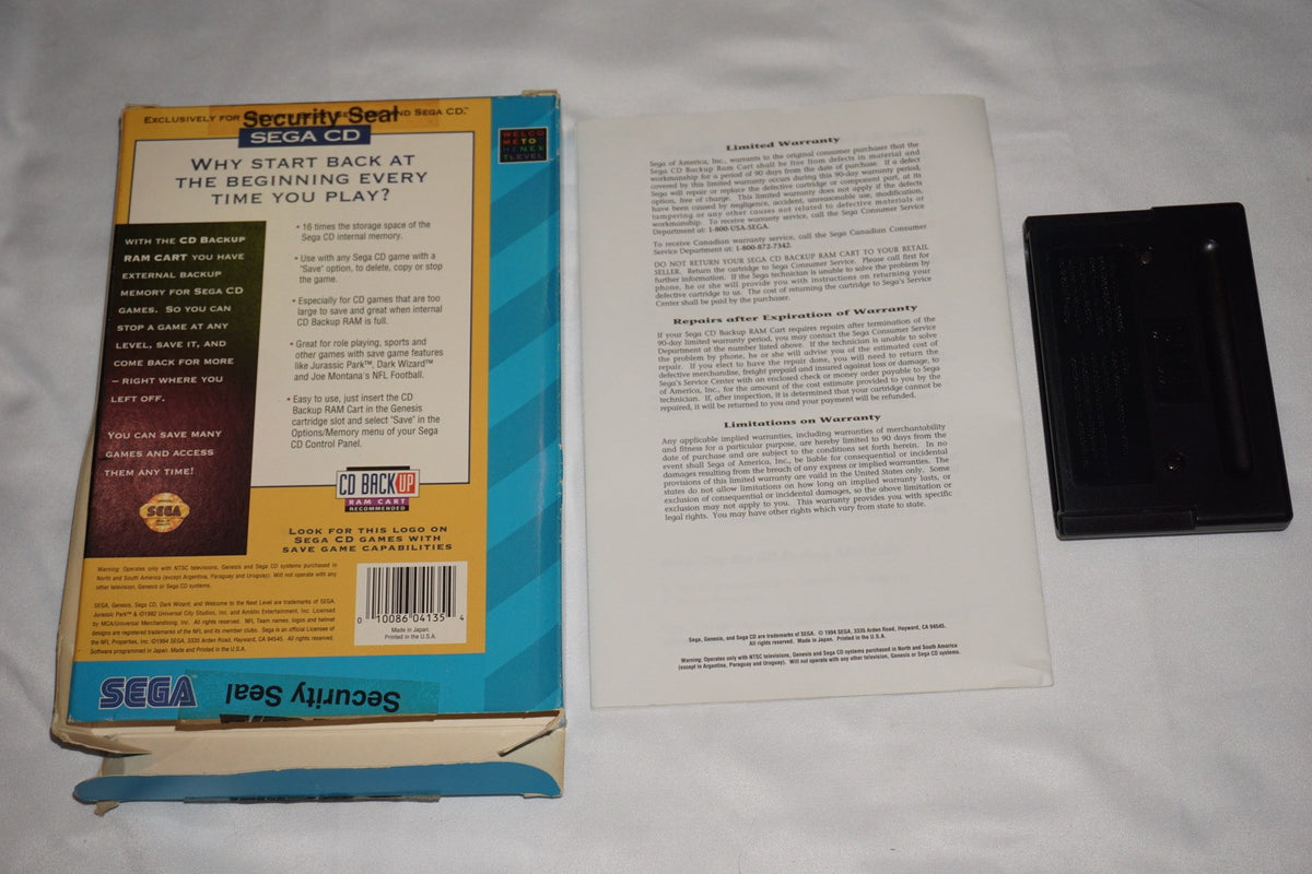 Back Up Ram Cart (Sega CD) Complete in Box CIB